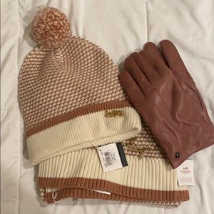 Coach scarf, hat, and gloves